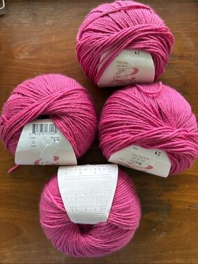 Cashmereno Aran Yarn in Rose Pink - 4-Pack